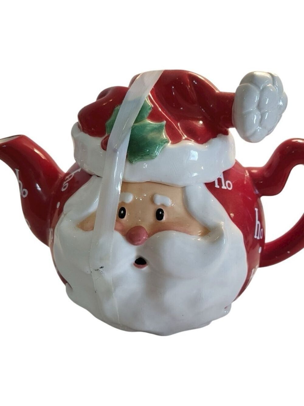 Vintage Santa Claus Ho Ho Ho Holiday Teapot One Size Red White NEW